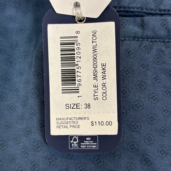 Johnnie-O Men's Wilton Cotton Linen Blend Shorts in Wake NWT Size 38 - Picture 5 of 5